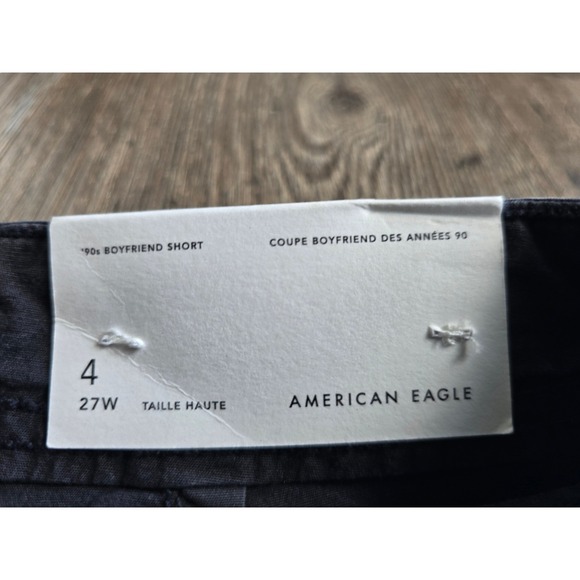 NWT American Eagle Boyfriend Shorts Size 4 30W Black/Gray Cargo Casual AEO - Picture 9 of 13